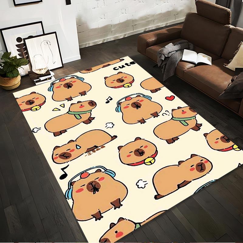 

Cute Capybara Cartoon Pattern Carpet for Living Room Decoration Rug Suitable for use as an anti-slip for living room bedroom sofas 40x60cm( 15x23in )