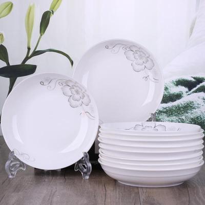 Set di stoviglie in ceramica Jingdezhen da 5/10 pezzi: Piatti Tondi e Quadrati, Piatti Fondi, Ciotole, Sottopiatti, Stoviglie