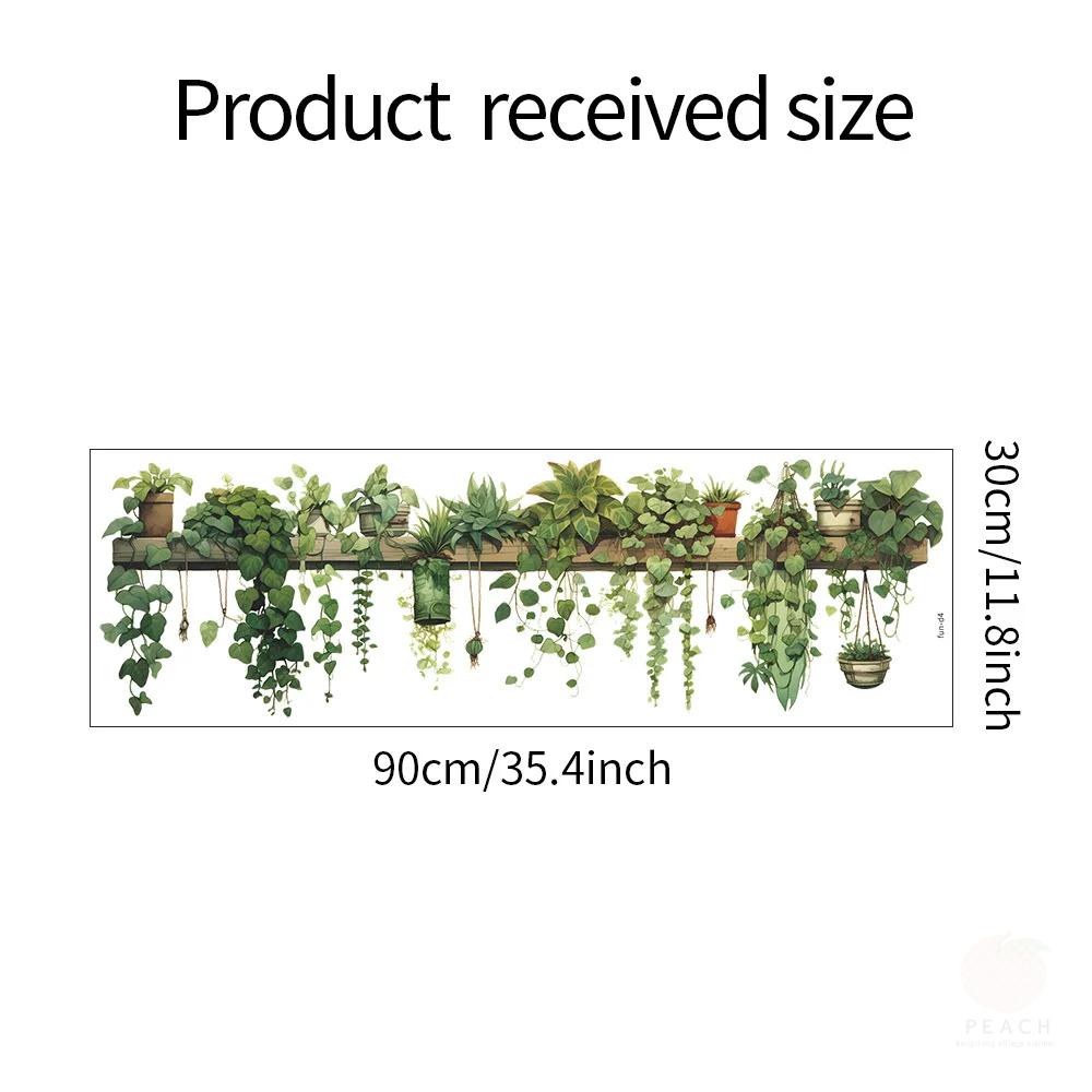 Grønne dillblader hengende kurv Veggklistremerker Soverom Stue Veggforskjønnelse Grønn plantedekor Veggdekor på gårdsplassen