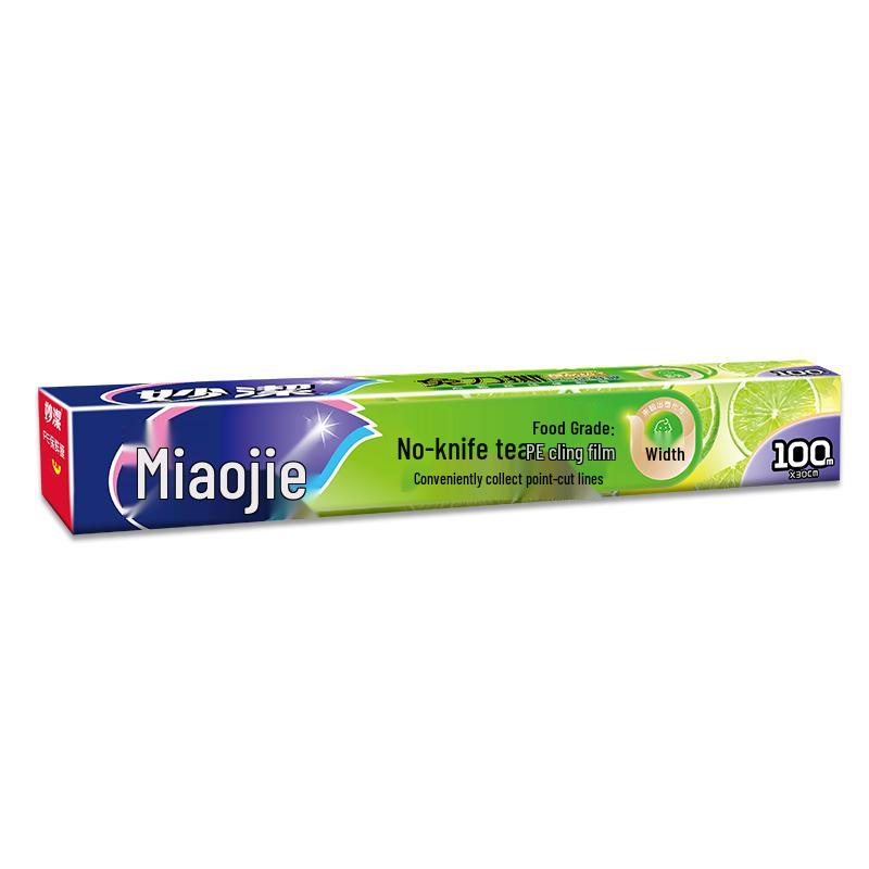 Miaojie PE Easy-Tear Food Wrap, 100m
