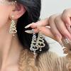Boucles d'oreilles Arbre de Noël en Zirconium Aiguille d'Argent Pour Femmes Luxe et Design de Niche Boucles d'Oreilles de Noël Exquises Flocons de Neige