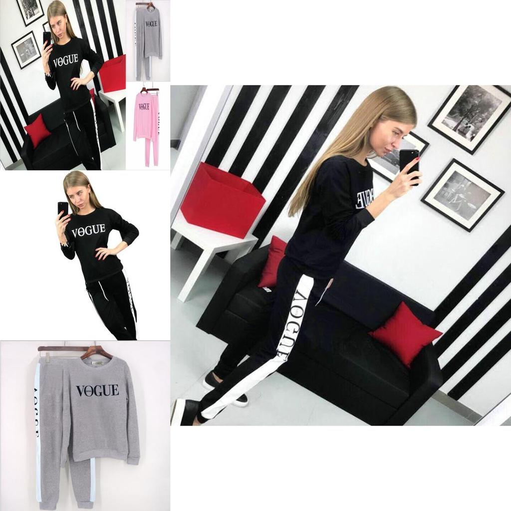 Womens Vogue Print Hoodie Sweatshirts Ladies Slouch Pullover Tops Jumper