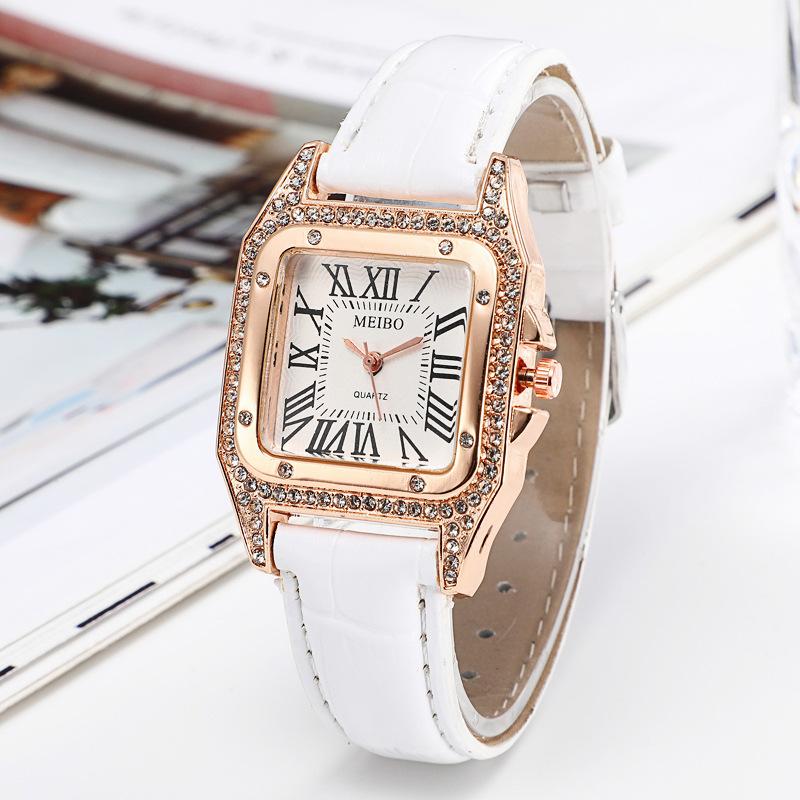 Watch, Xiaoxiang Square Flash Diamond Belt Watch, Fashionable Women'S Watch Stall