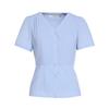 Elegant Folded Design Shirt, Women's Summer Style, Versatile for Professional Commuting, V-neck Waist Cinched Chiffon Shirt