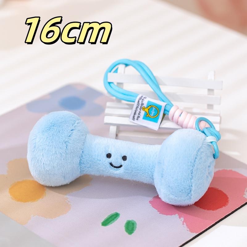Cartoon Simulation Kettlebell Dumbbell Plush Toy Lovely Stuffed Fitness Equipment Doll Bag Pendant Kawaii Room Decor Gifts