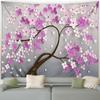 White Flowers Golden Tree Trunk Creative Decorative Tapestry Home Wall Living Room Office Decorative Tapestry