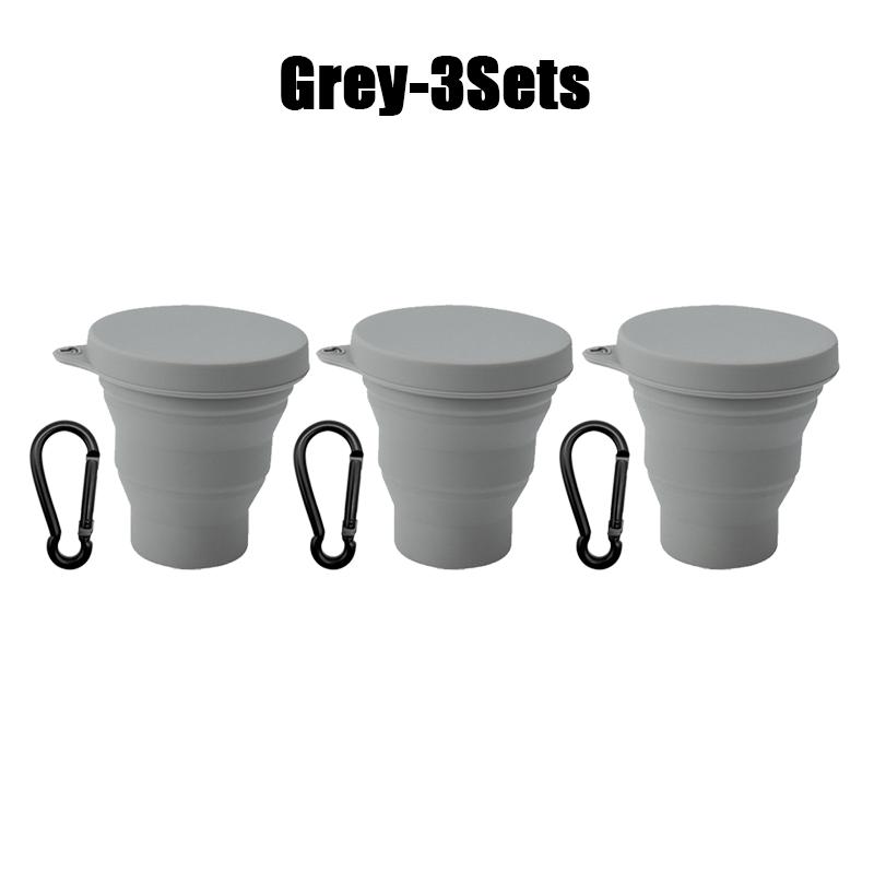 180 ml Klappbecher, Mini-Einziehbecher, Silikon, tragbare Teetasse, Outdoor-Reise-Kaffee-Teleskop-Trinkbecher mit Deckel