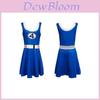 Fantastic Four Invisible Woman Costume For Halloween Cosplay With Milk Silk Fabric For Teens