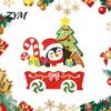 Countertop Holiday Pieces Christmas Wooden Cart Tabletop Decorations, Xmas Figurine Ornament with Snowman Figures Elk Penguin, Festive Table