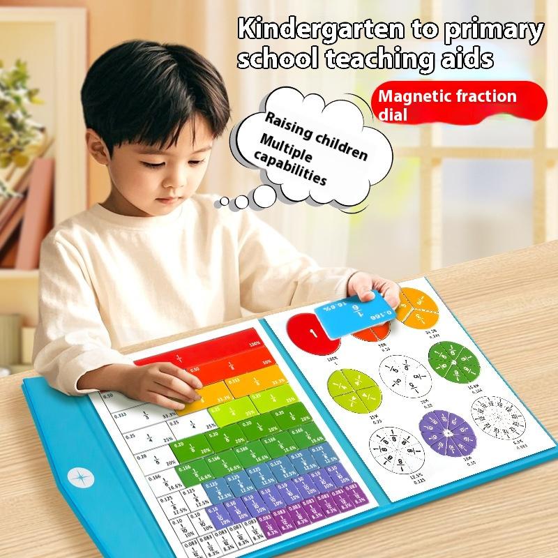 1 Set Kids Magnetic Fraction Tiles & Fraction Circles Math Manipulatives For Elementary Magnetic Fraction Educational Puzzle Toy