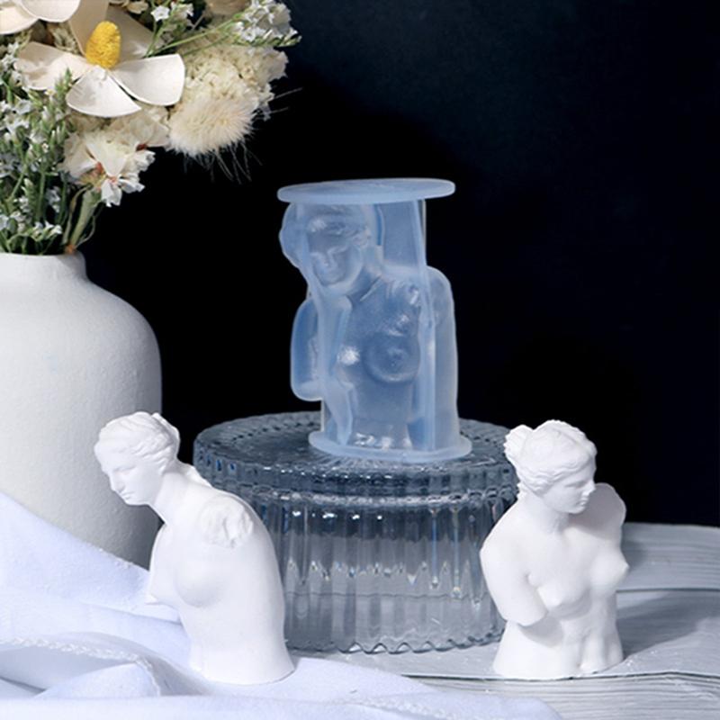 DIY David Head Silicone Candle Mold Nordic Figure Sculpture Epoxy Resin Soap Chocolate Ice Cube Mold Candle Making Home Decor