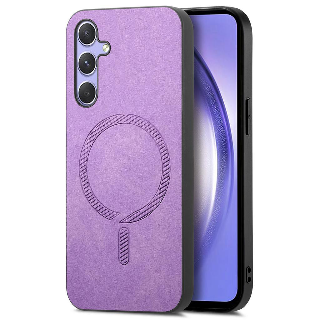 For Samsung Galaxy A54 5G Leather Back Case Compatible with MagSafe Skin-Touch Phone Cover