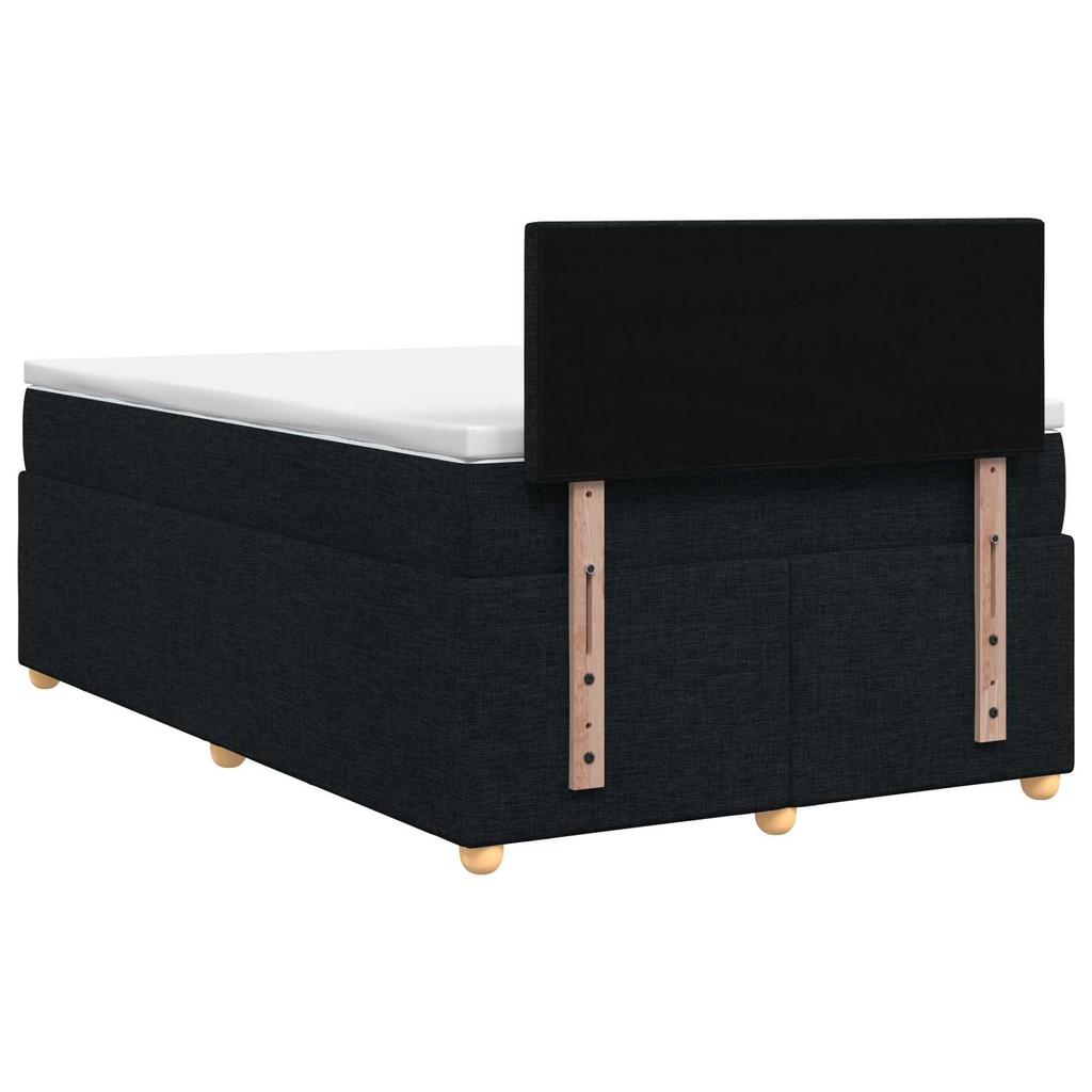 Box Spring Bed with Mattress Black 120 x 190 cm Fabric