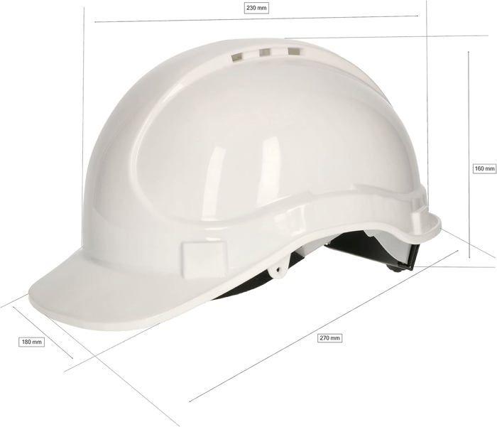Adjustable Construction Helmet with Chin Strap - White - Kotarbau