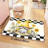 Gnome Sunflower Kitchen Rug,  Washable Non-Slip Mat for Laundry Bathroom Bedroom Living Room Entryway Decor