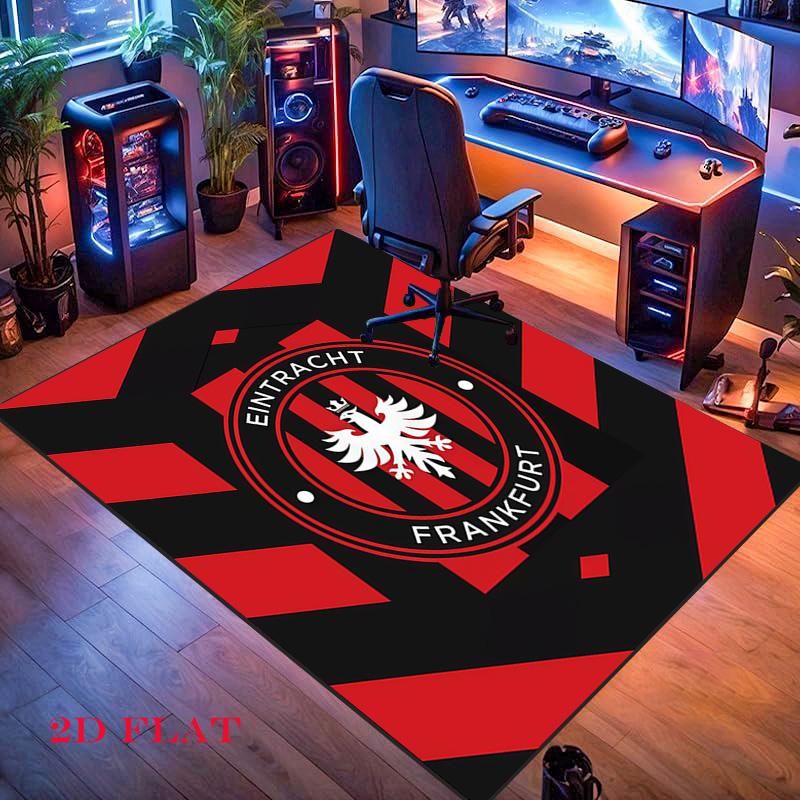 Eintracht Frankfurt Logo Teppich für Wohnzimmer Schlafzimmer Zuhause Sofadekoration, Kinderspiel rutschfeste Bodenmatte