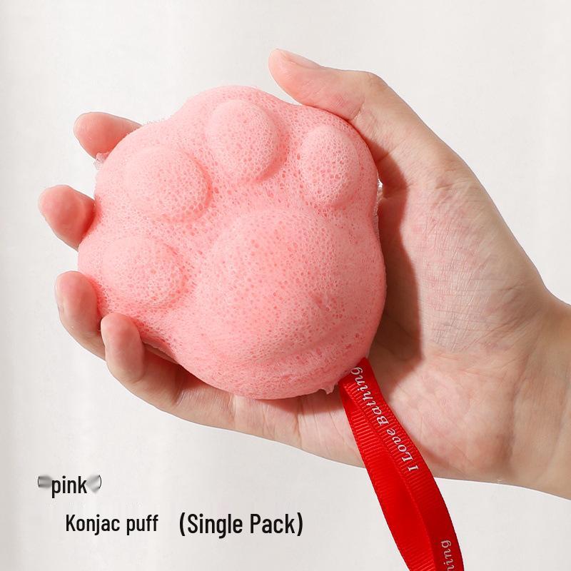 Kids Bath Sponge & Shampoo Brush: Newborn Konjac Exfoliating Puff and Cotton Bath Ball