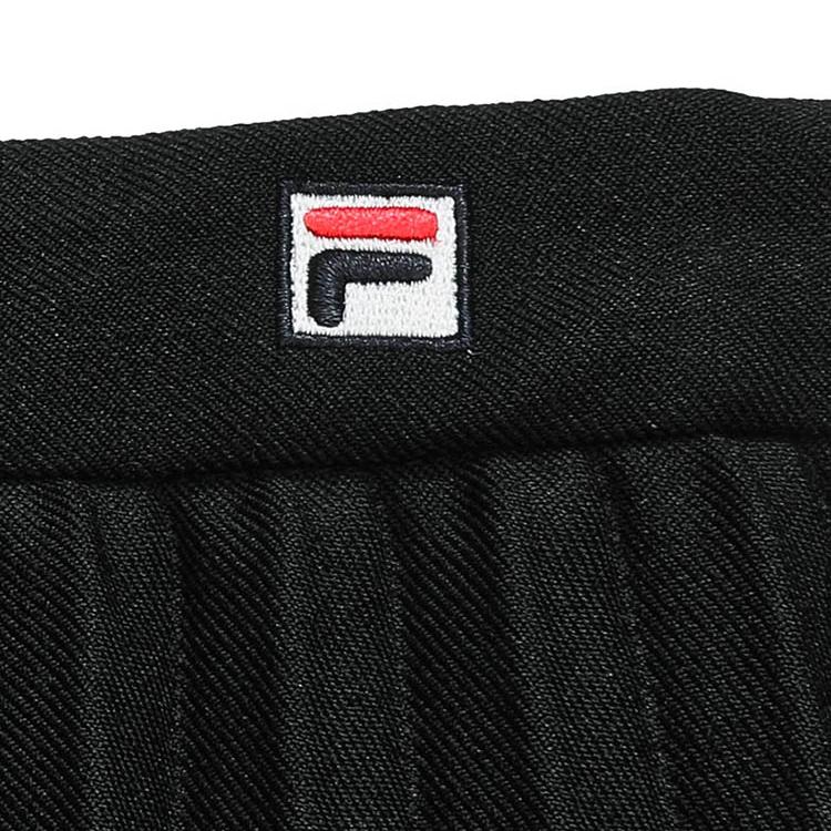 Fila Solid Color Irregular Pleated Casual Long Skirt Women Skirts Black F11W241303F-BK