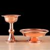 Buddhist Tribute Guardian Cup,Red Copper,Layer Two Handicraft Hammer Tibetan Buddhism Holy Water Plate,Desktop Decorative , 1Pcs