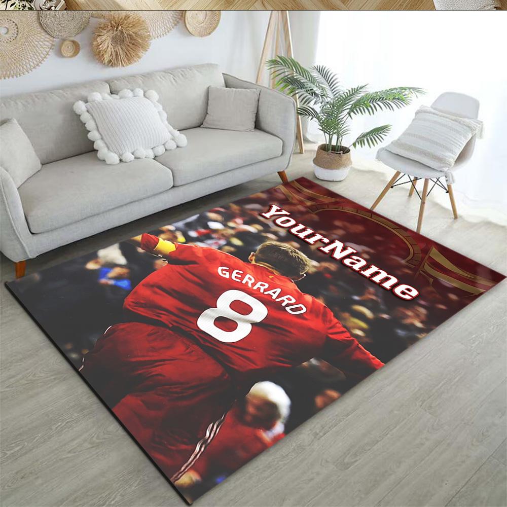 Liverpool Customize Text Floor Mat Design for Playrooms Dining Room Game Room Living Rooms Anti-slip Rug Anime Office Decor Perfect Gift for Women/Men