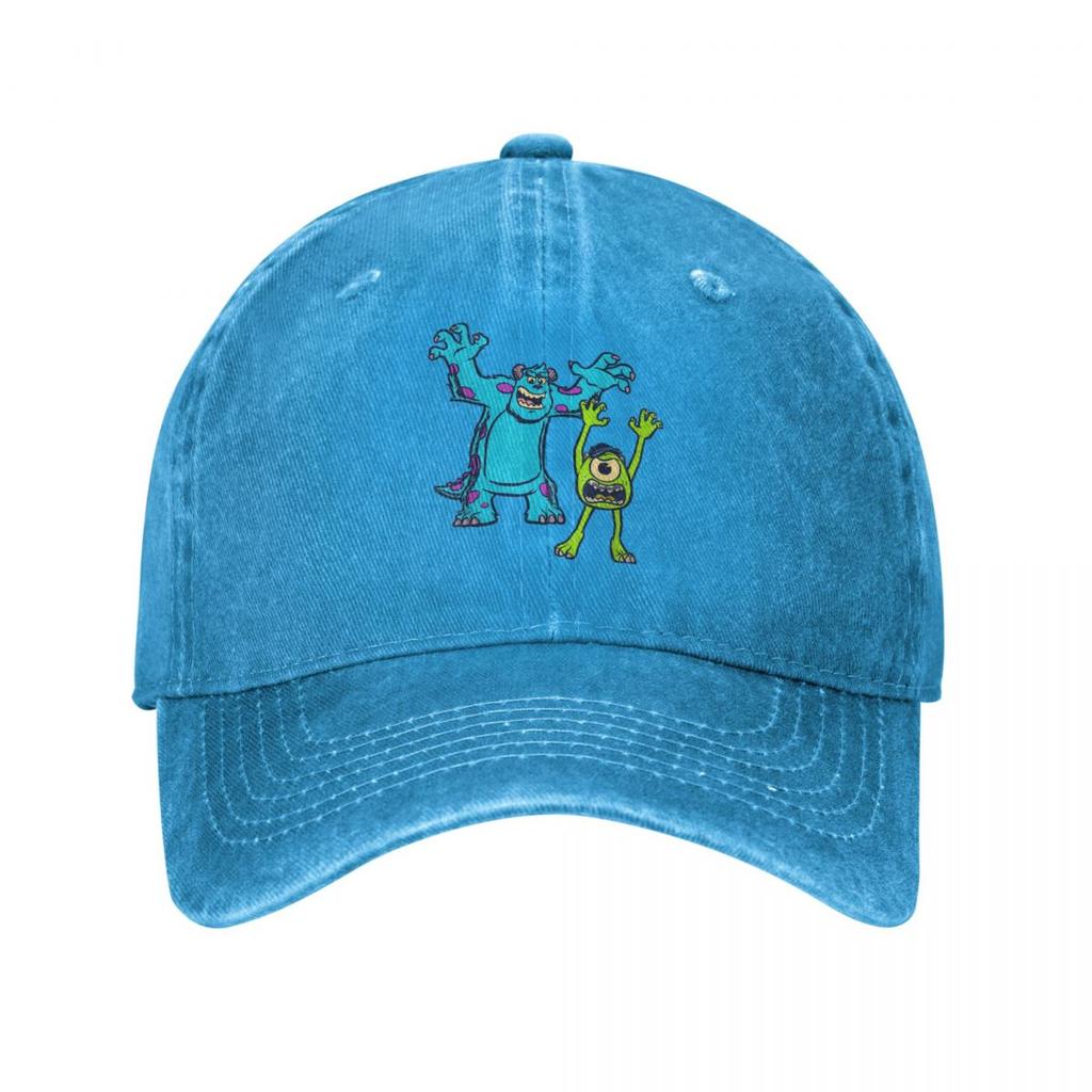 Vintage Monsters University Sulley And Mike Baseball Caps for Men Women Distressed Cotton Sun Cap Outdoor Summer Hats Cap