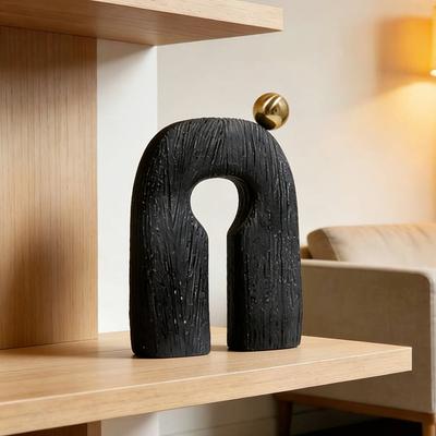 Modern Abstract Art Wood Grain Resin Ornaments N-shaped Creative Home Decoration Accessories Resin Crafts Aesthetic Decoration
