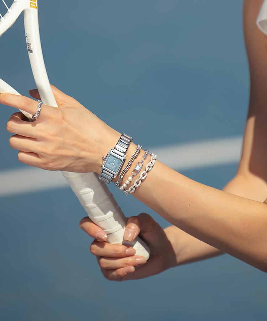 Lola Rose Urban Zirconia Silver Chain Women'S Cubic Bracelet