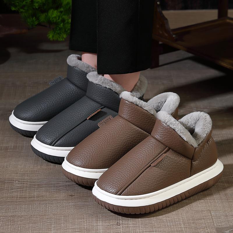 Elderly Bag and Cotton Slippers Men's Non-slip and Waterproof Indoor Home New Medium and Old Cotton Shoes Men's Winter