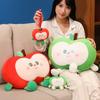 Green Apple Nap Pillow & Keychain Set: Red Apple Cushion for Sofa/Bed + Apple Pendant Keychain