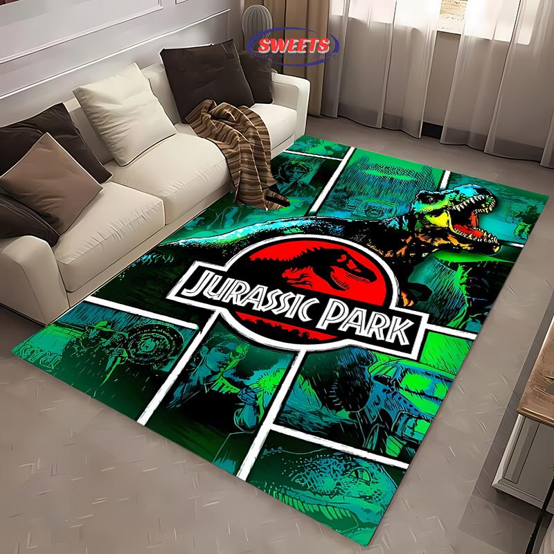 New Shelves ! Classic Jurassic Park Carpet, Living Room Bedroom Office Children's Room of Choice, Non-slip Machine Washable Mat