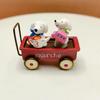 Resin Cartoon Dog Sitting Pushcart Miniature Garden Decor For Desktop Display