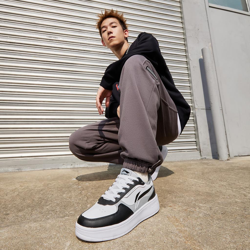 Li Ning Duda Skateboard Shoes Men's Low top Black/Standard White AGCT333-2