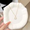 Xiaohongshu Popular White Shell Diamond Gourd Necklace Versatile Design Champagne Gold Collarbone Chain Necklace