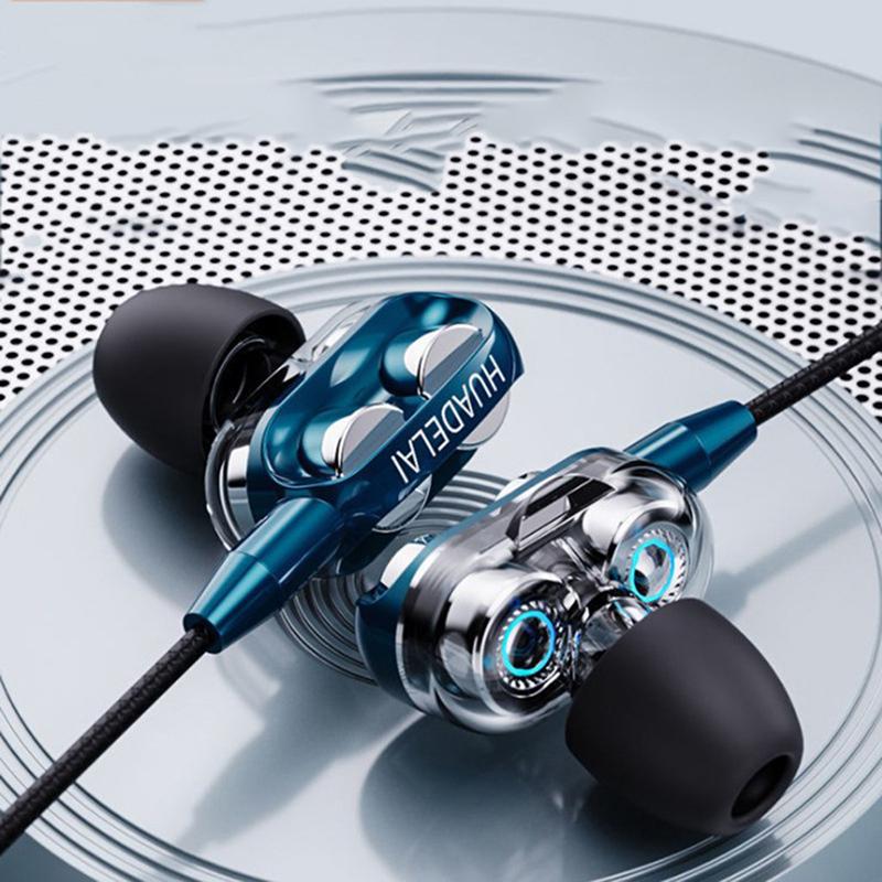 Dual Drive 6D Stereo Wired Earphone Headset Earbuds Bass 3.5Mm Gaming With Mic