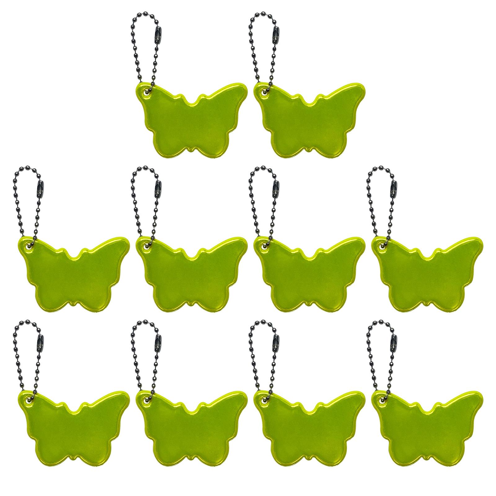 

Набор из 10 светоотражающих брелоков-подвесок в виде бабочек для транспортного средства, безопасные, прочные, для видимости в ночное время, подвесные аксессуары 4