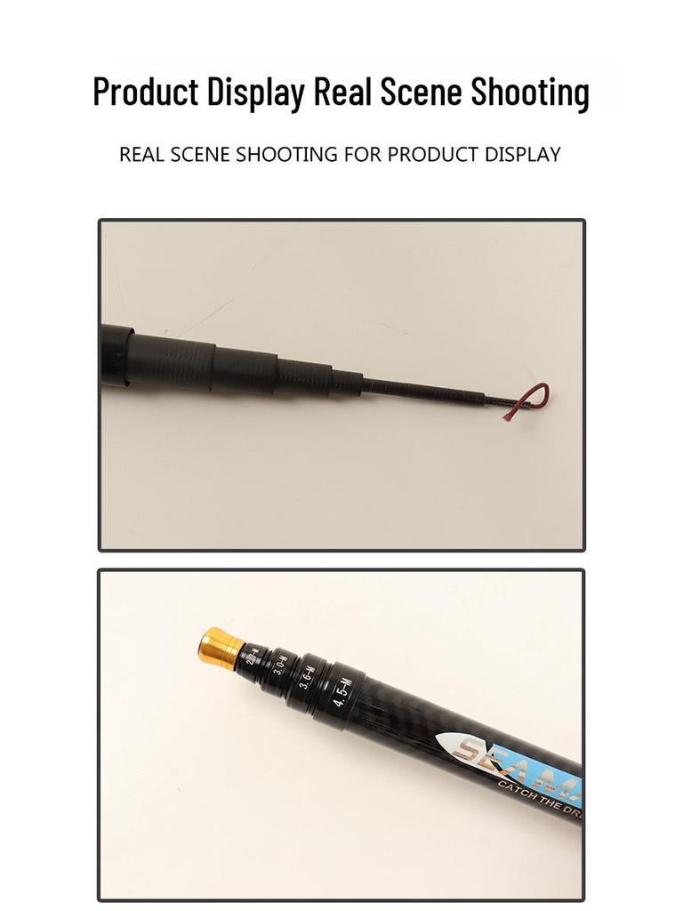 Ultra-Light Carbon Telescopic Hand Fishing Rod, 19 Tone, Four-Section, Sea Rod