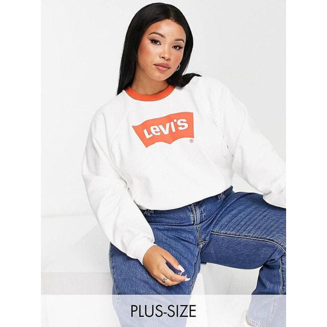 

Винтажный бело-оранжевый свитшот Levi s Plus