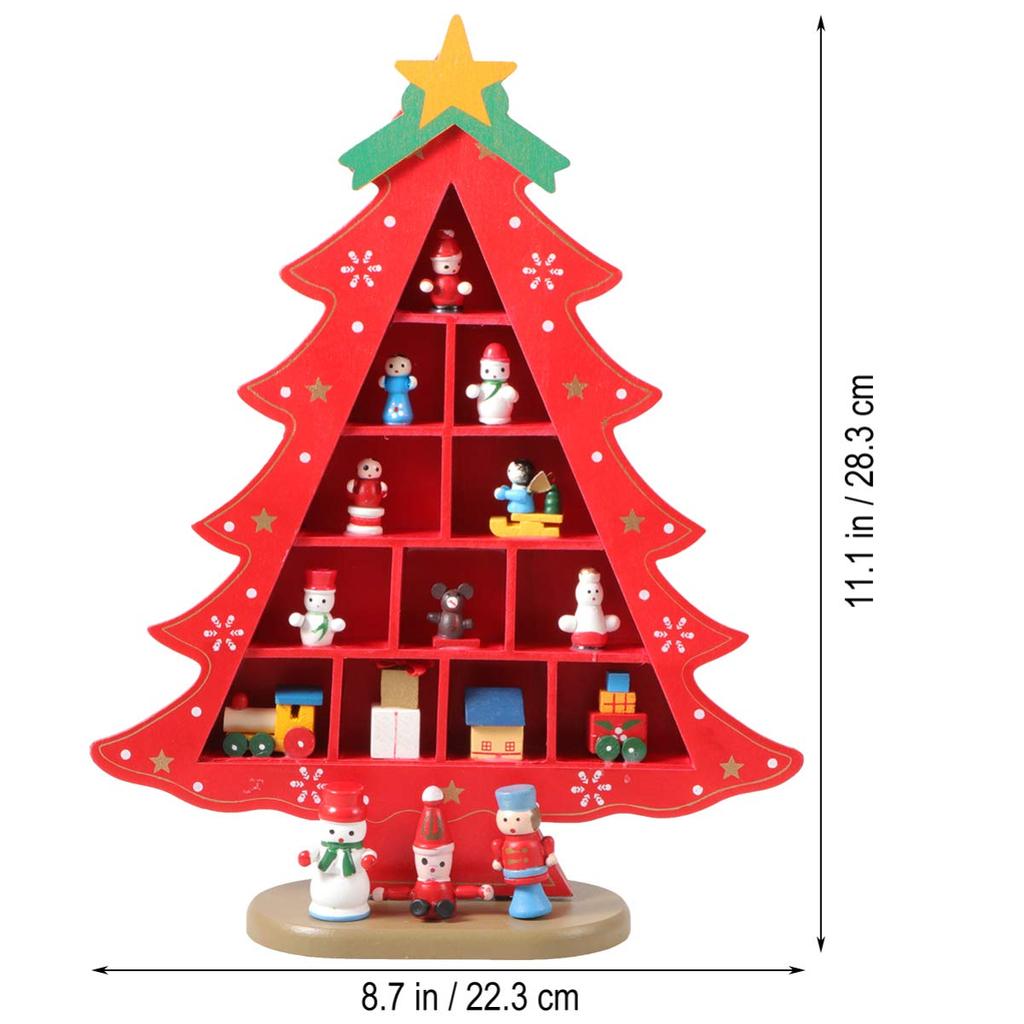 EXCEART Wooden Christmas Tree Snowman Desktop Decoration for Home Decor Ornament, Ornament, Figurine,