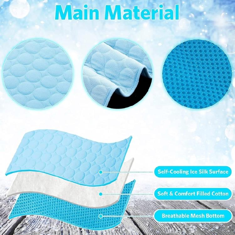 Ice Silk Cat Self Cooling Bed Cat Bed Cushion Mat for Hot Summer Cooling