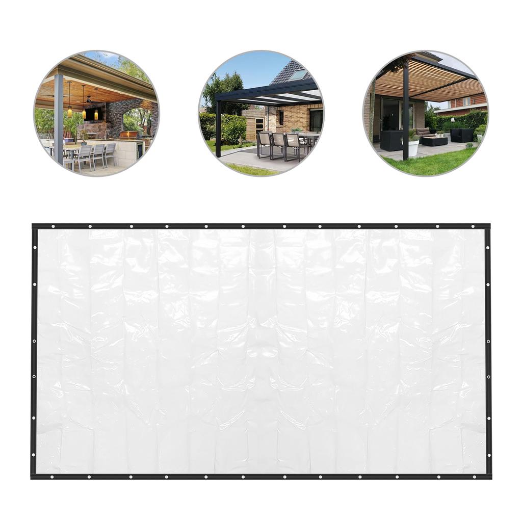Outdoor Clear Panel Curtain, PVC Outdoor Clear Curtain, All Weather Patio Curtain Outdoor Waterproof Curtains for Porch,(8x20ft)