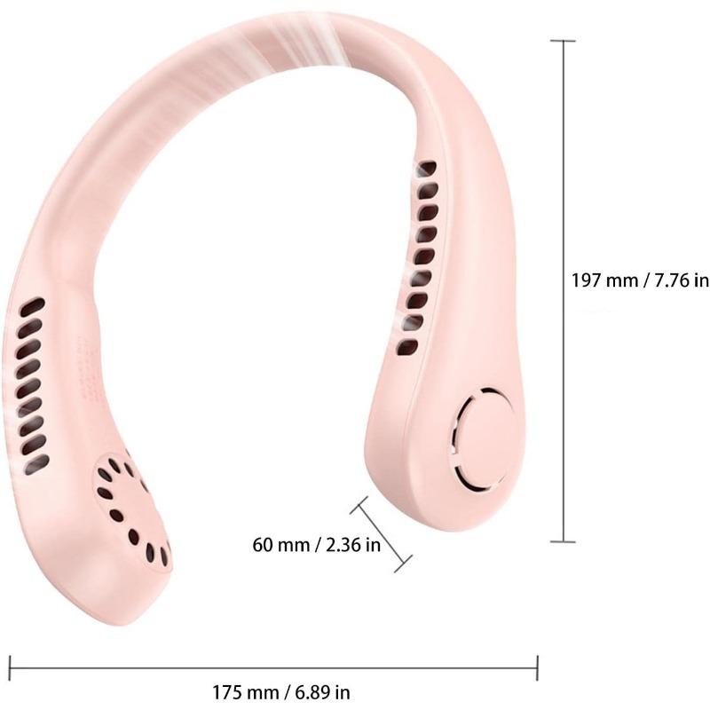 Ventilator de vară fără lame pentru gât, cu 3 viteze reglabile și 42 de orificii de aerisire pentru sport, călătorii și utilizare în aer liber.