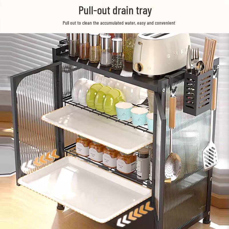 Beifu 3-Tier Carbon Steel Countertop Kitchen Storage Rack