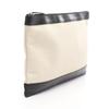 Used BALENCIAGA Navy clip M business bag clutch bag 373834 canvas leather Beige Black Used unisex