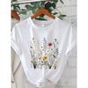 European Size White Patterned Round Neck T-Shirt