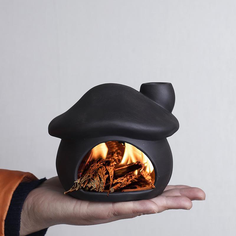 Mushroom House Ceramic Aroma Burner & Candle Holder for Palo Santo and Sage