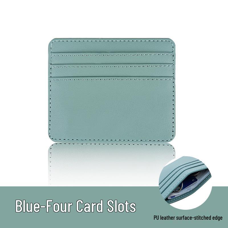 Cross-Border Spot PU Leather Multi-Color Stitch Large Capacity Unisex Card Holder