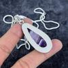 Chevron Amethyst Gemstone 925 Sterling Silver Jewelry Pendant 2.40" M-2942