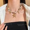 Bohemia Personality Baroque Pearl Beaded Starfish Shells Conches Necklacee for Women Charm Summer Beach Vacation Collar Jewelry