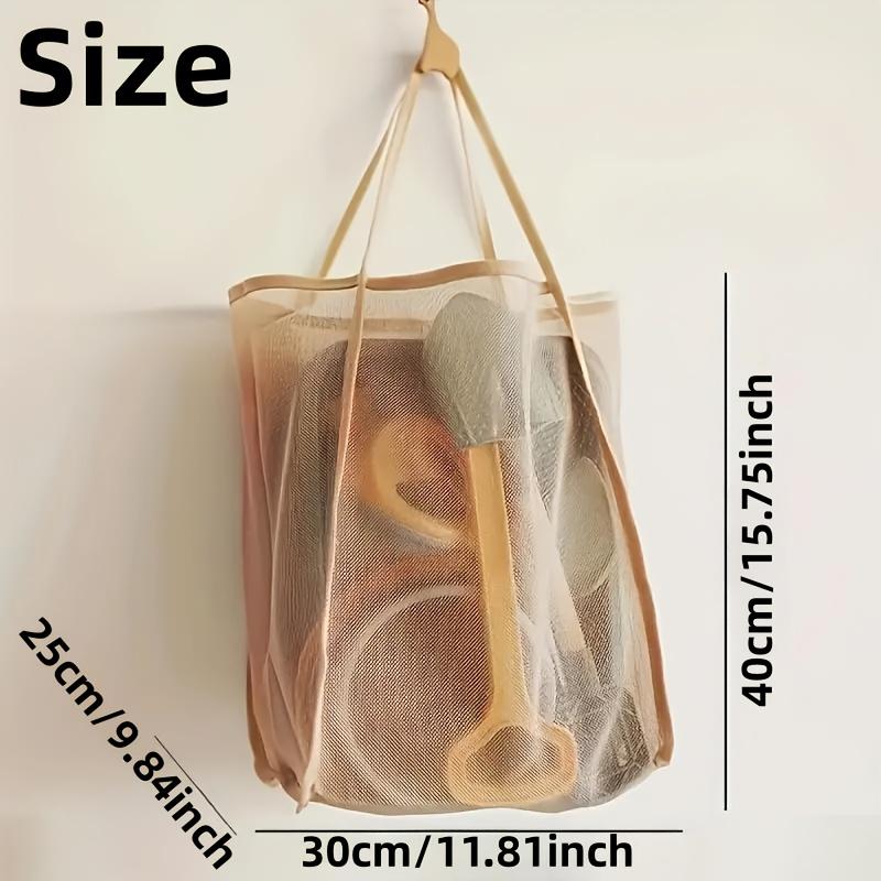 2pcs Large Capacity Mesh Beach Tote | Durable, Solid Color Black with Sturdy Handles, Suitable for Travel, Beach, Vacation, and Camping