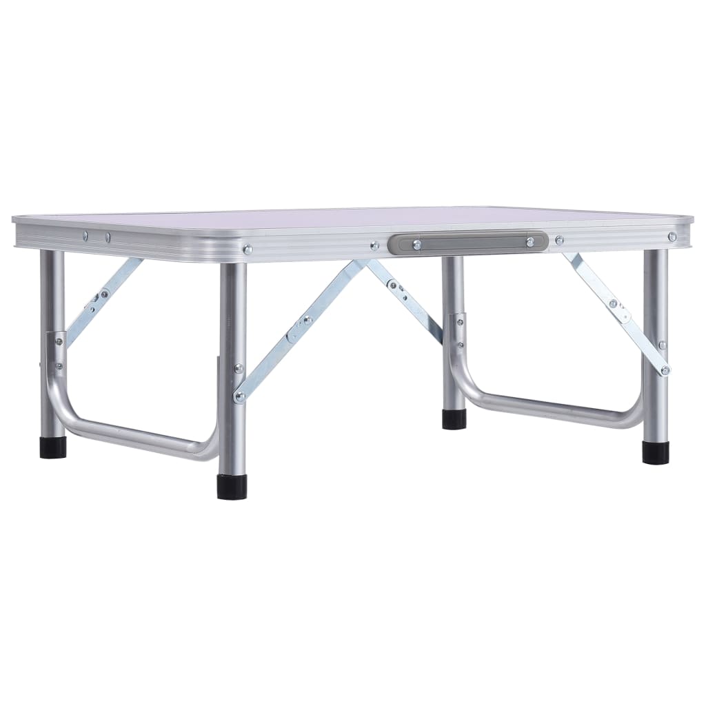 Foldable Camping Table White Aluminum 60 x 45 cm